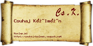 Csuhaj Kálmán névjegykártya
